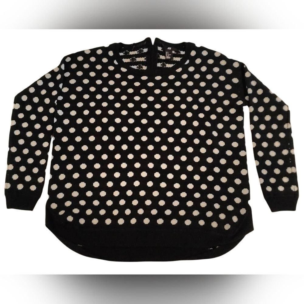 H&M Black & White Polka Dot Sweater Sz Small - Picture 2 of 14